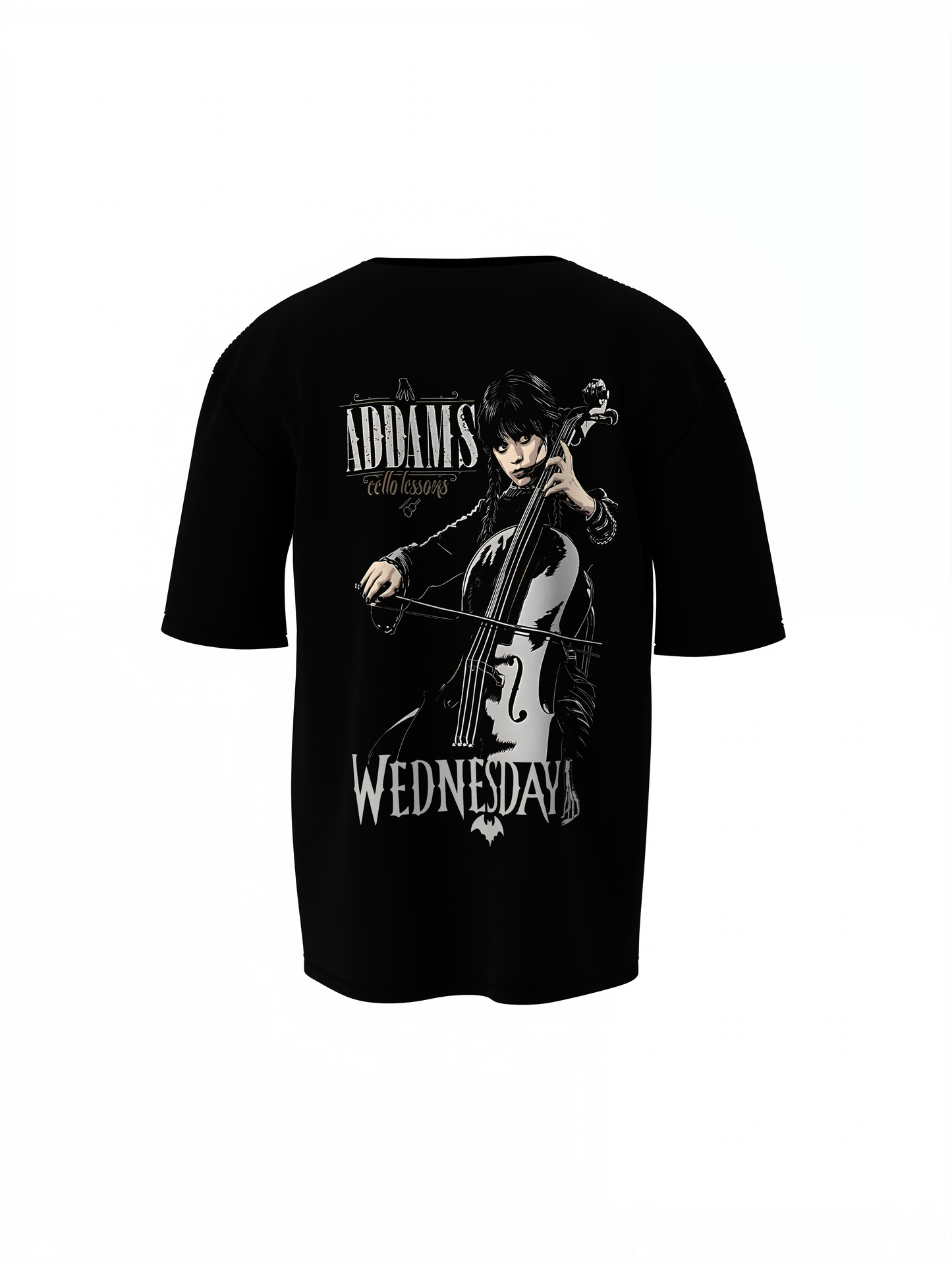 Addams Cells Oversized T-Shirt Men Cool Graphic Street Style