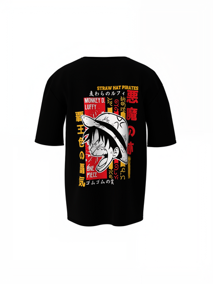 Straw Hat Oversized T-Shirt for Anime Pirate Streetwear Tee