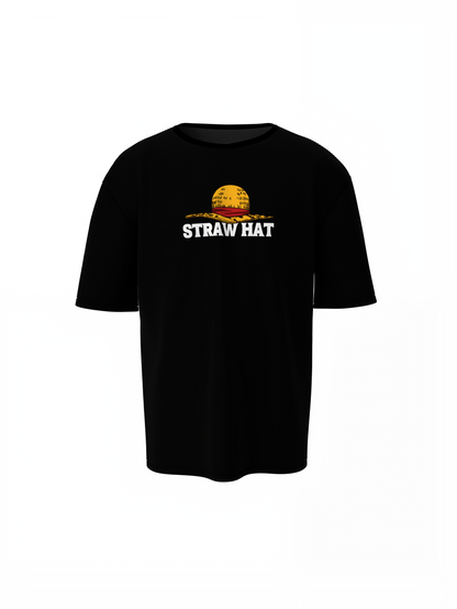 Straw Hat Oversized T-Shirt for Anime Pirate Streetwear Tee