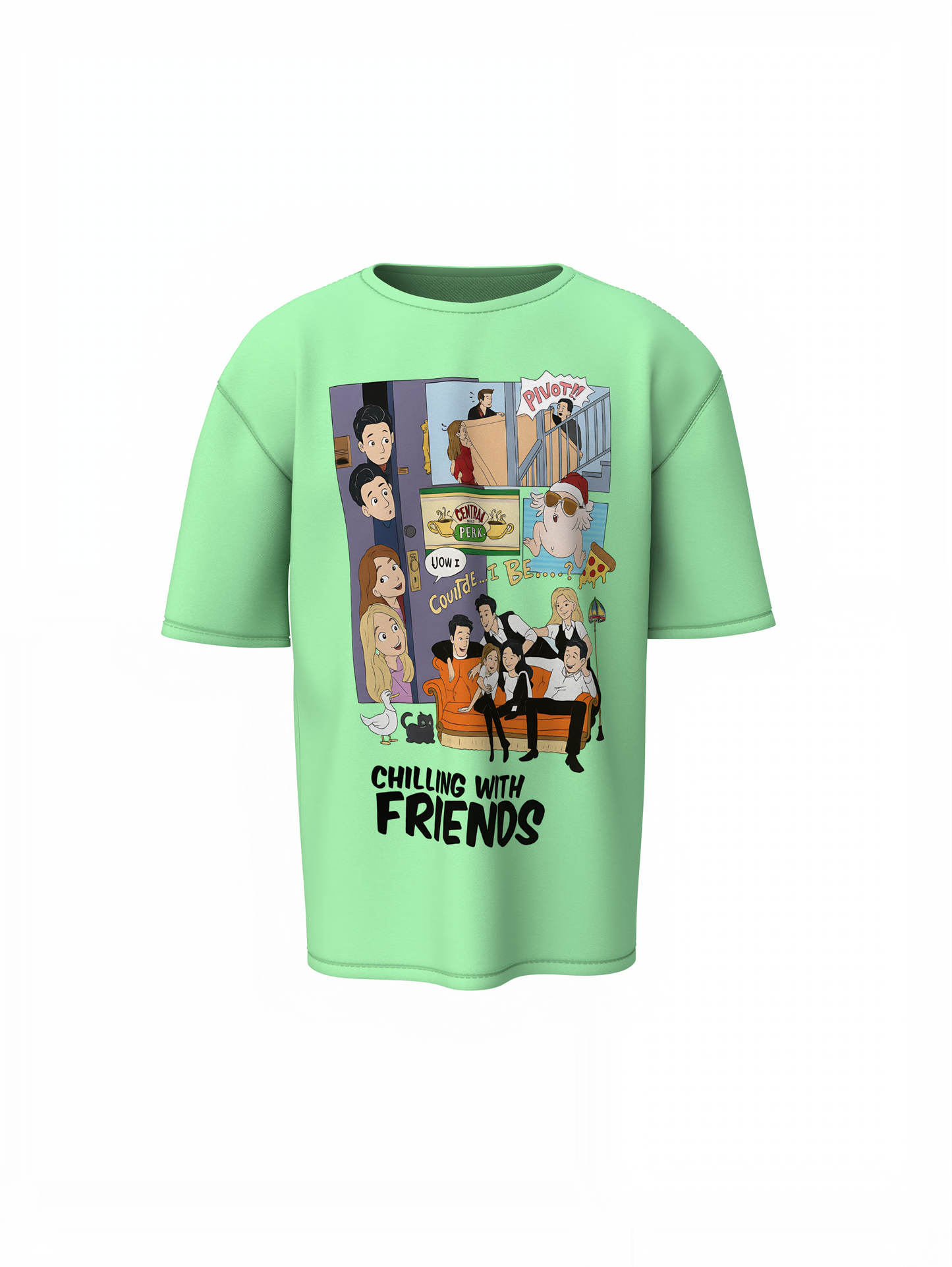 Chilling With Friends Oversized T Shirt Stylish Wear