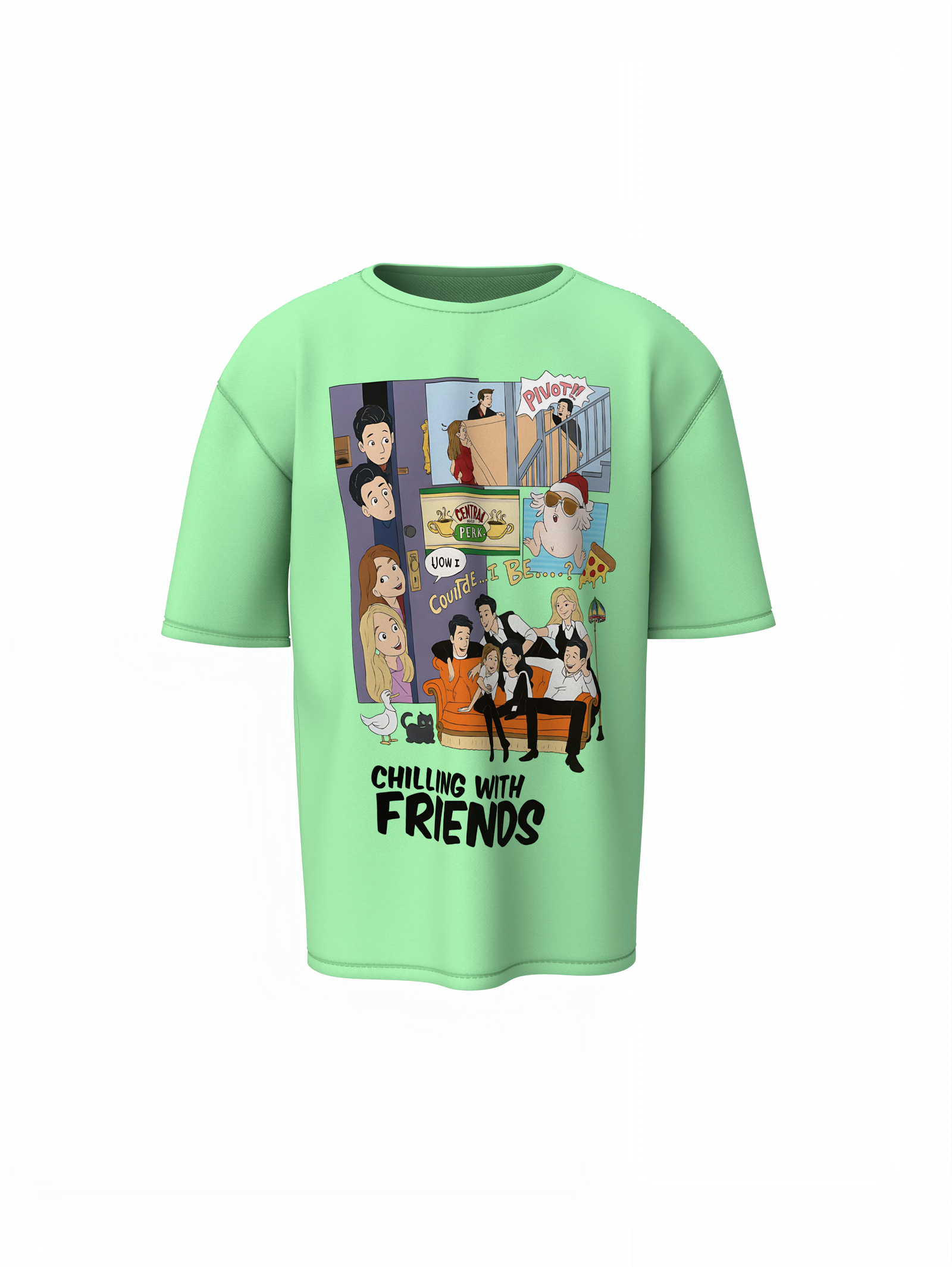 Chilling With Friends Oversized T Shirt Stylish Wear