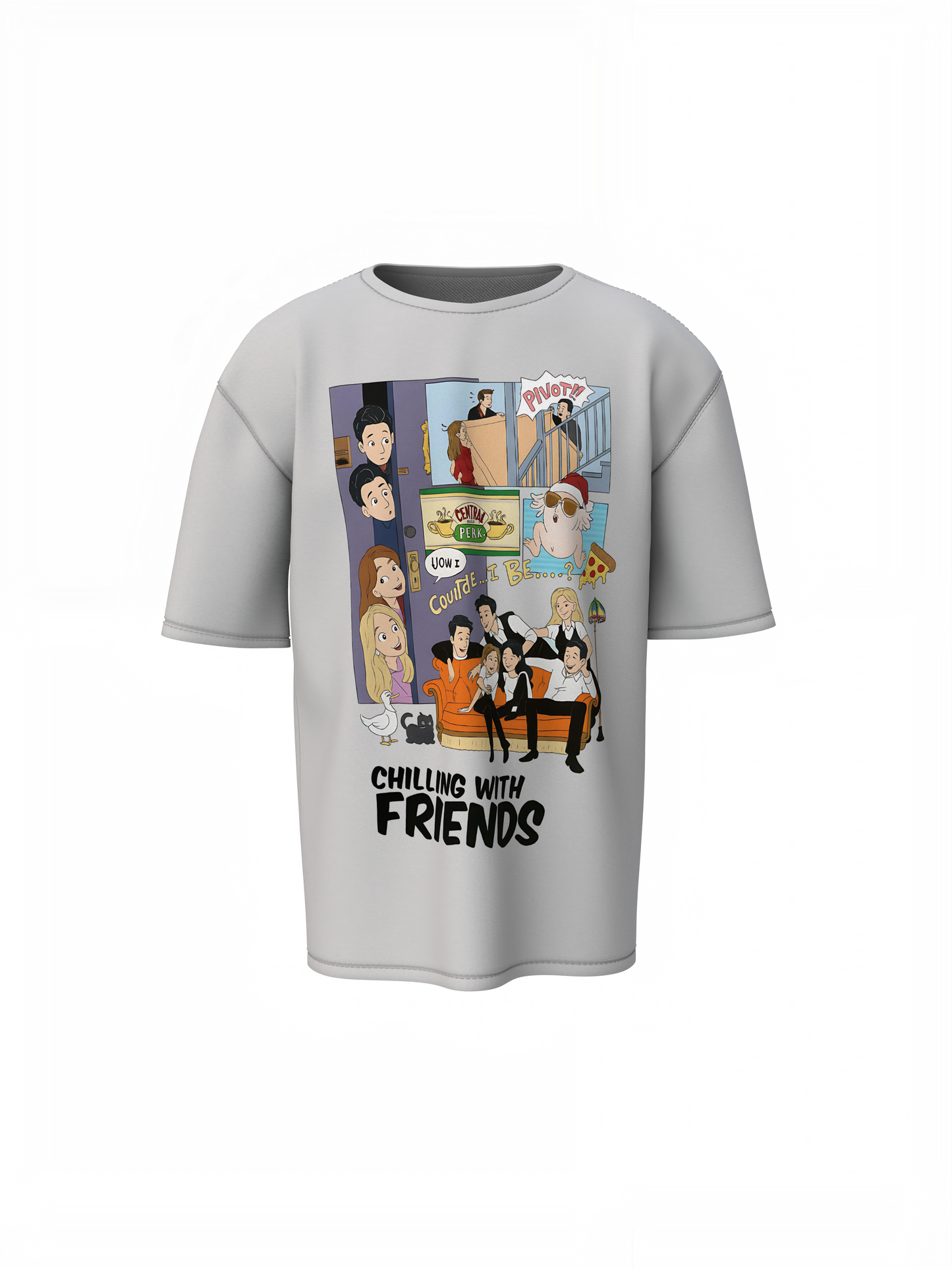 Chilling With Friends Oversized T Shirt Stylish Wear