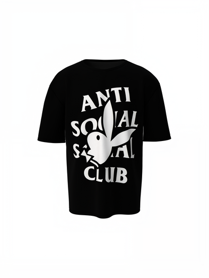 Anti Social Bunny Oversized T-Shirt Bold and Trendy T-shirt