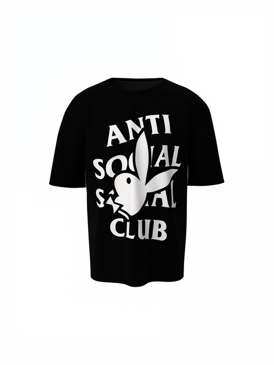 Anti Social Bunny Oversized T-Shirt Bold and Trendy T-shirt