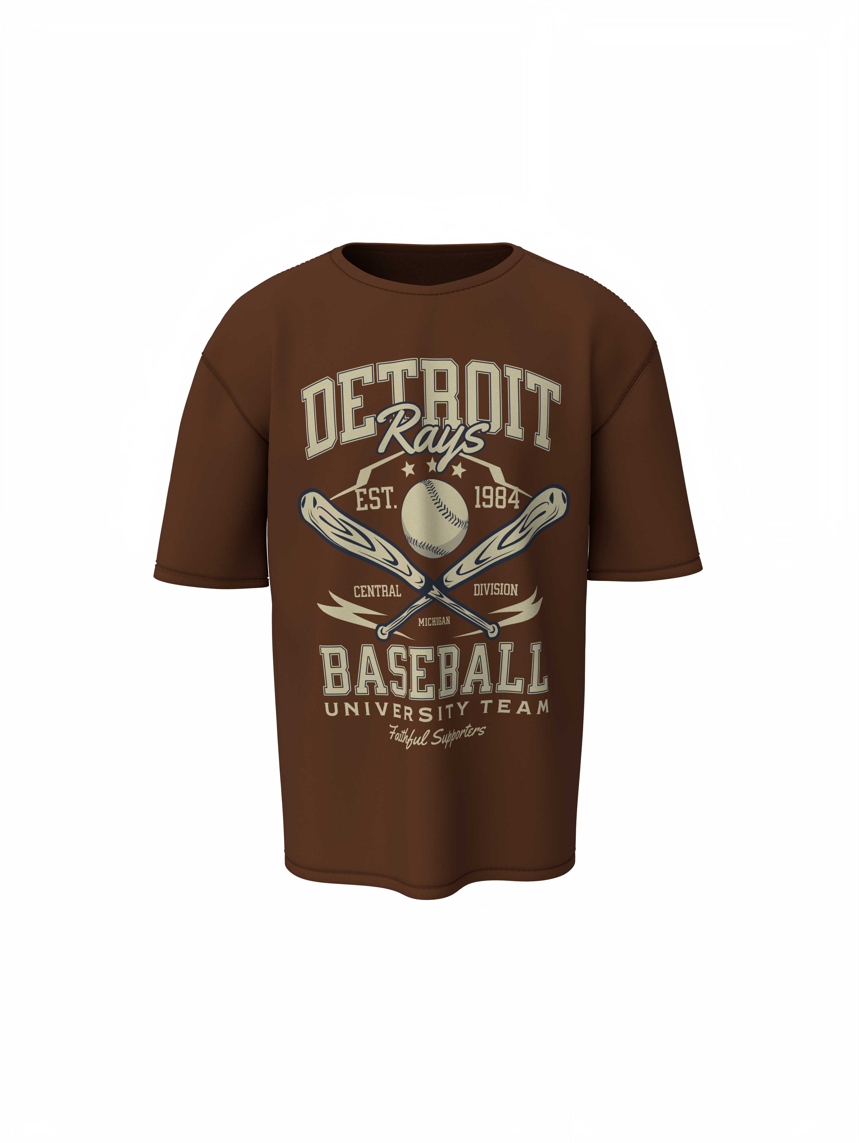 Baseball Detroit Oversized T-Shirt