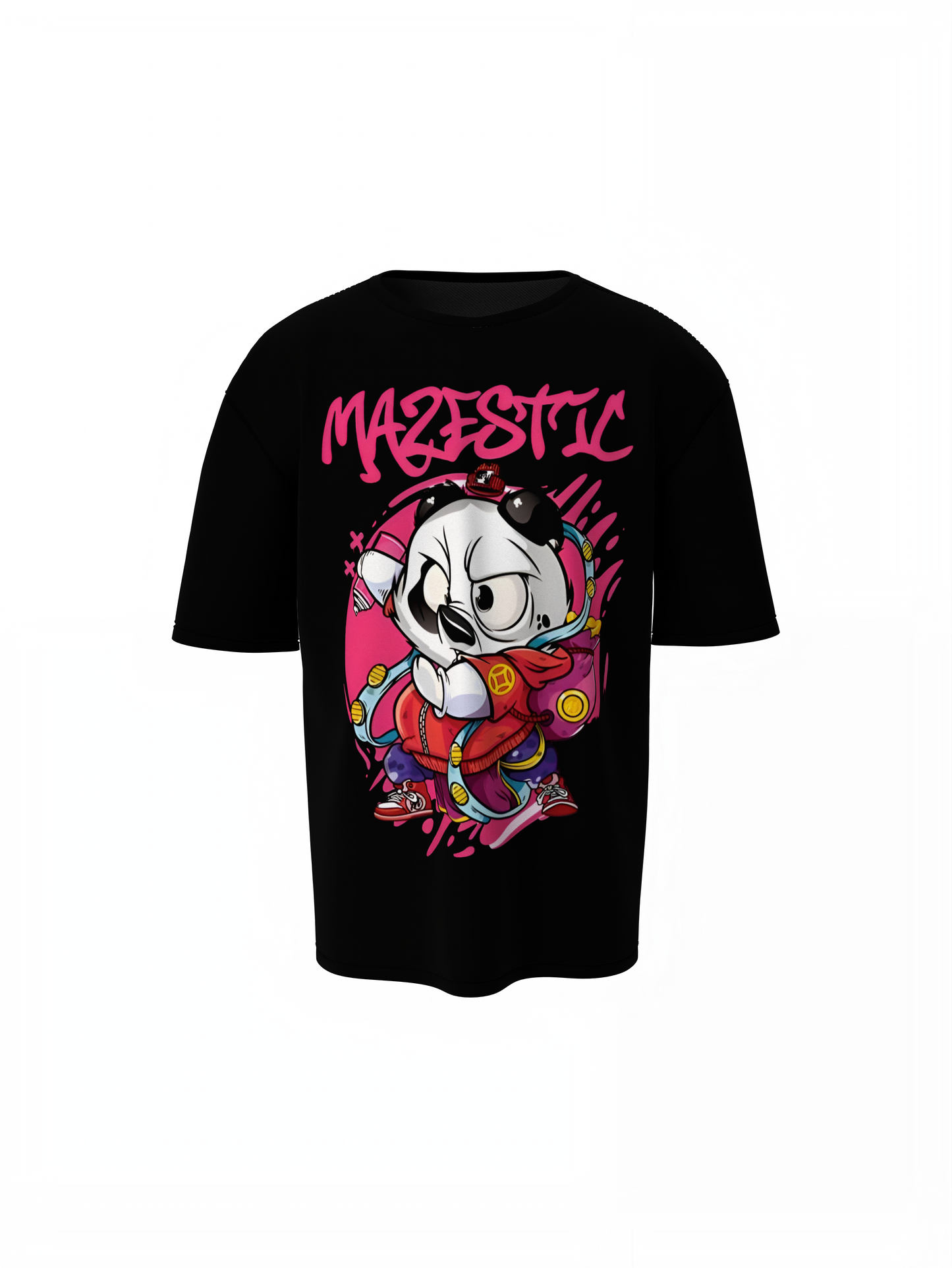 Mazestick Panda Oversized T-Shirt – Trendy Graphic Streetwear