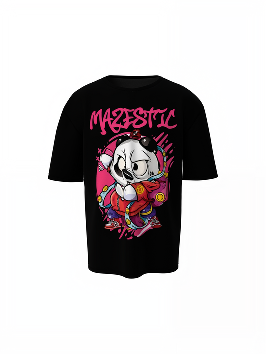 Mazestick Panda Oversized T-Shirt – Trendy Graphic Streetwear