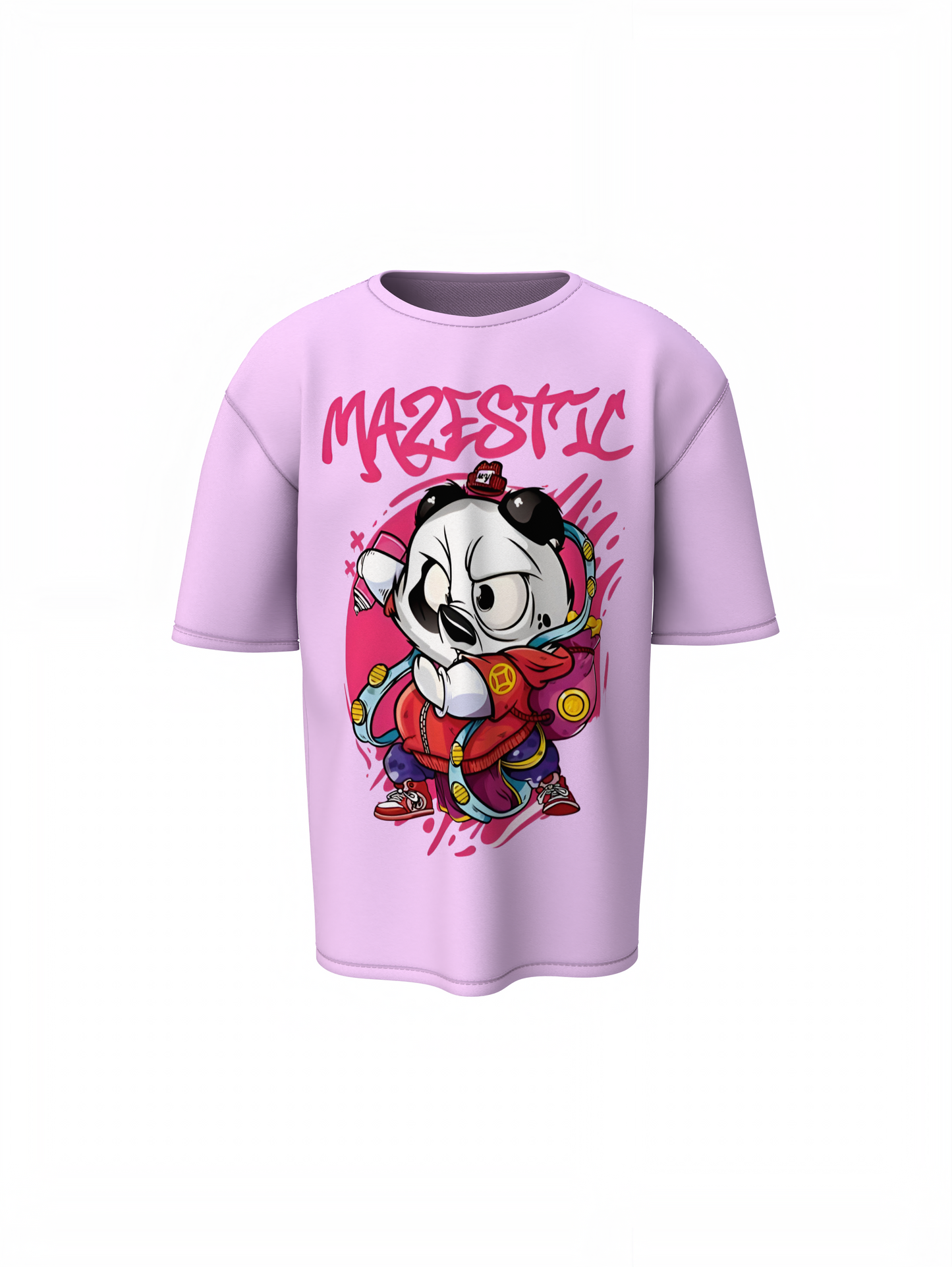 Mazestick Panda Oversized T-Shirt – Trendy Graphic Streetwear