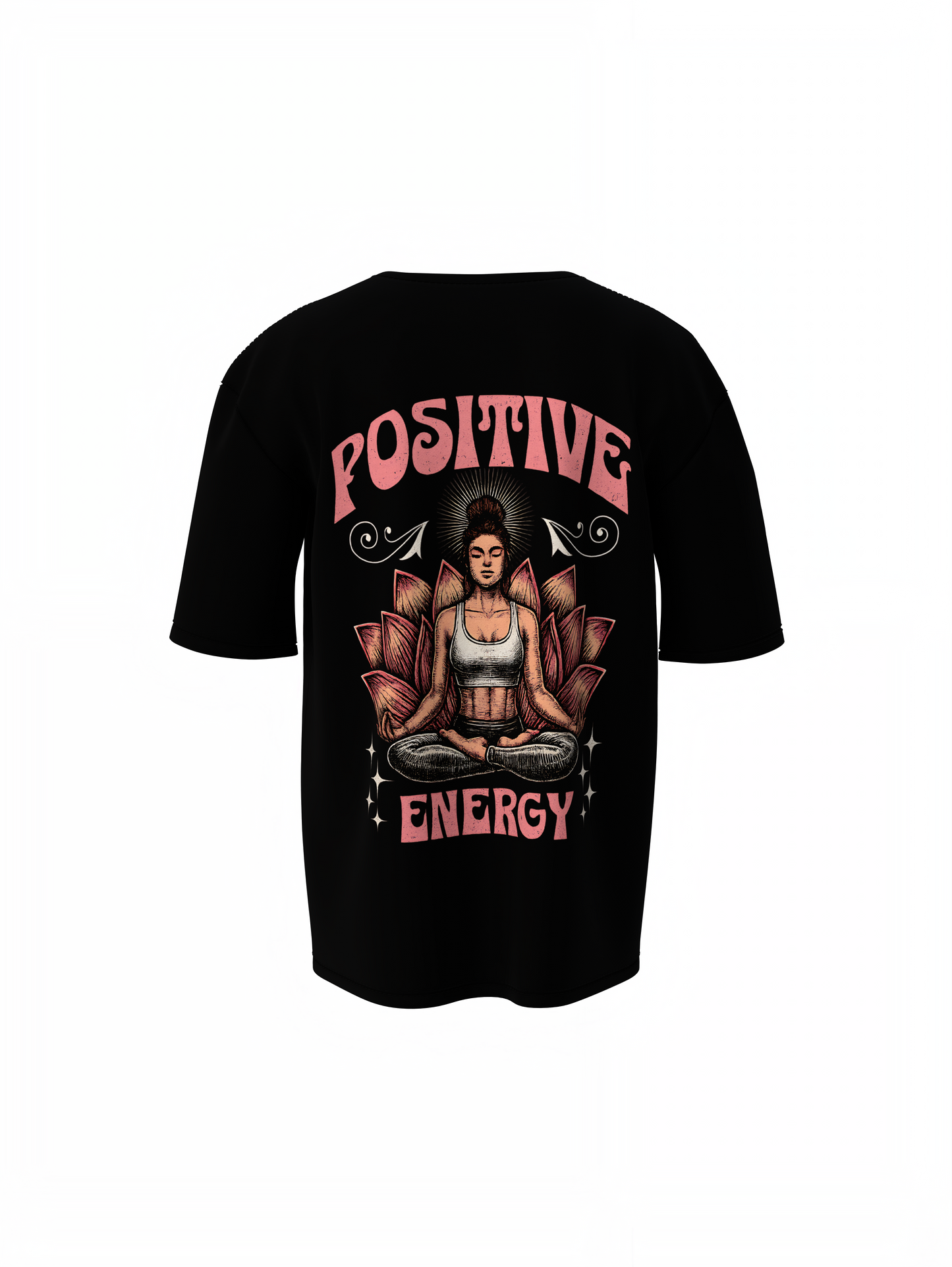 Positive Vibe Black Oversized T-Shirt for Casual Streetwear