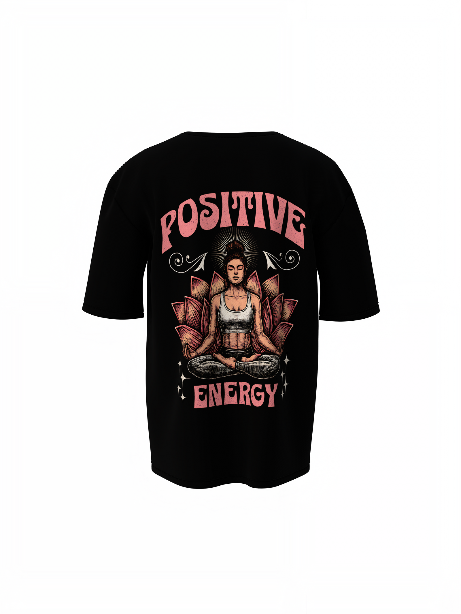 Positive Vibe Black Oversized T-Shirt for Casual Streetwear