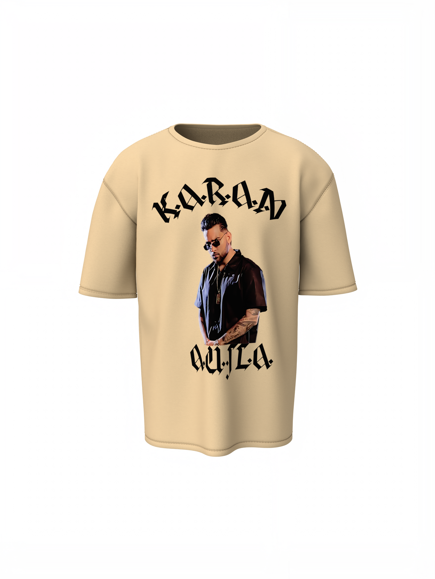 Karan Aujla Portrait Oversized T-Shirt Streetwear Fashion Tee