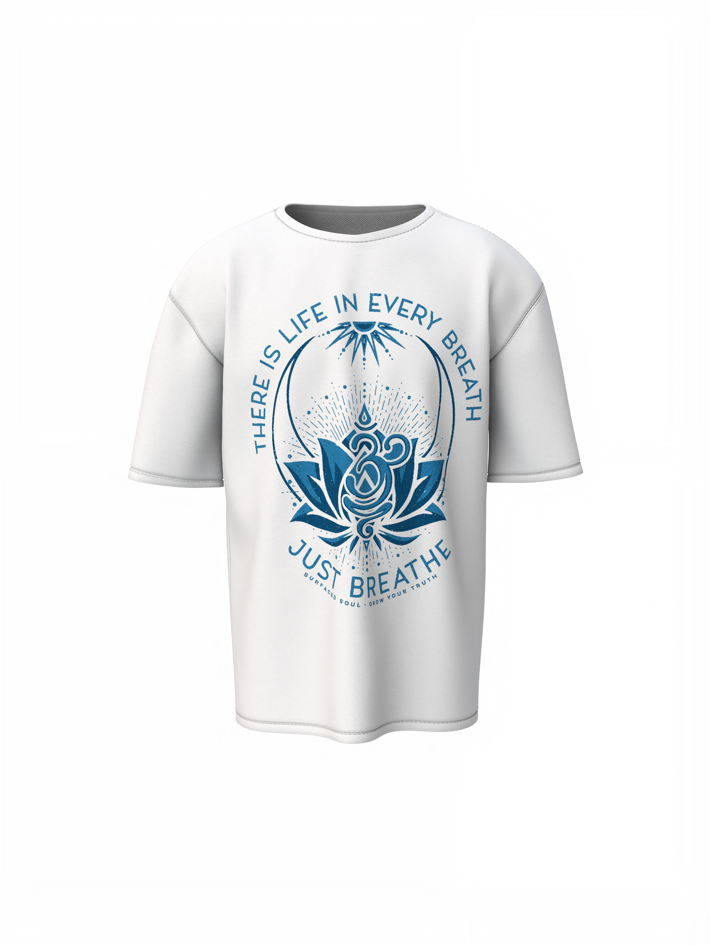 Yoga Just Breath Oversized T-Shirt White for Mindful Style