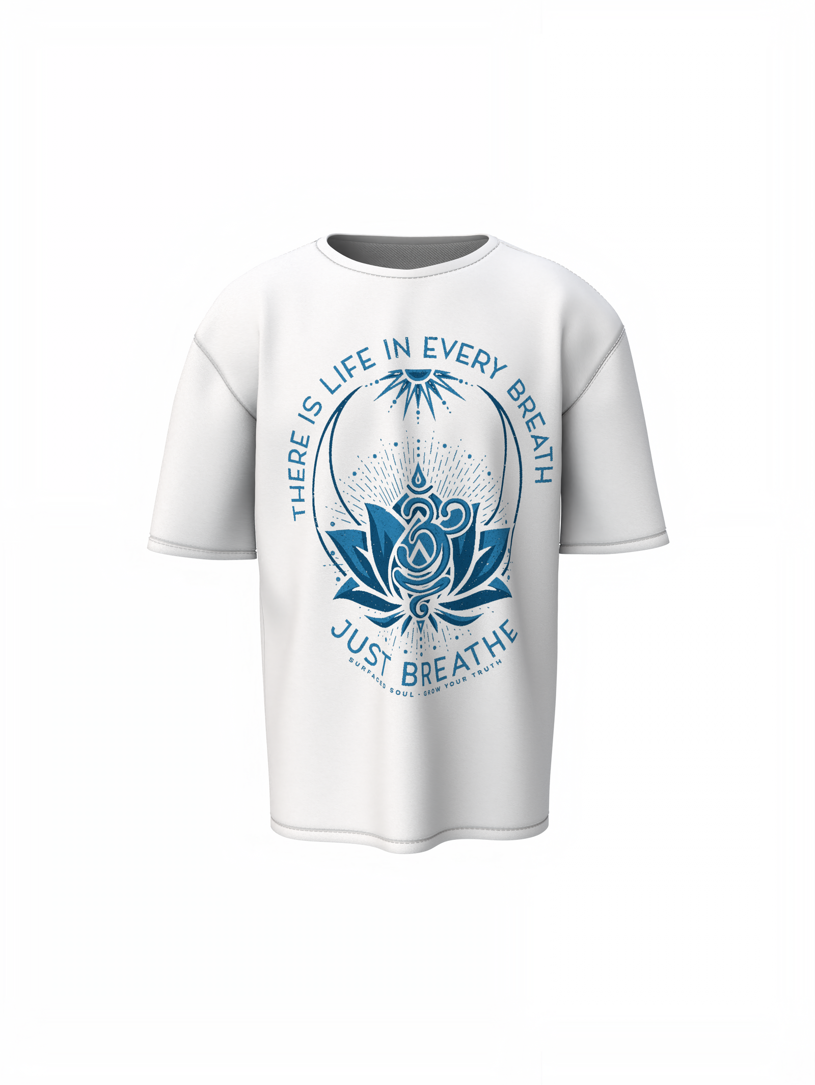 Yoga Just Breath Oversized T-Shirt White for Mindful Style