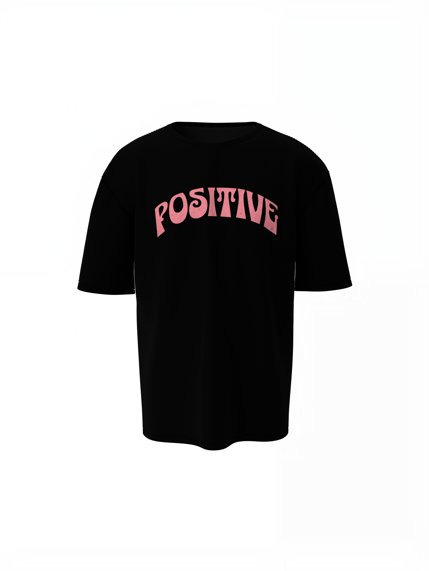 Positive Vibe Black Oversized T-Shirt for Casual Streetwear