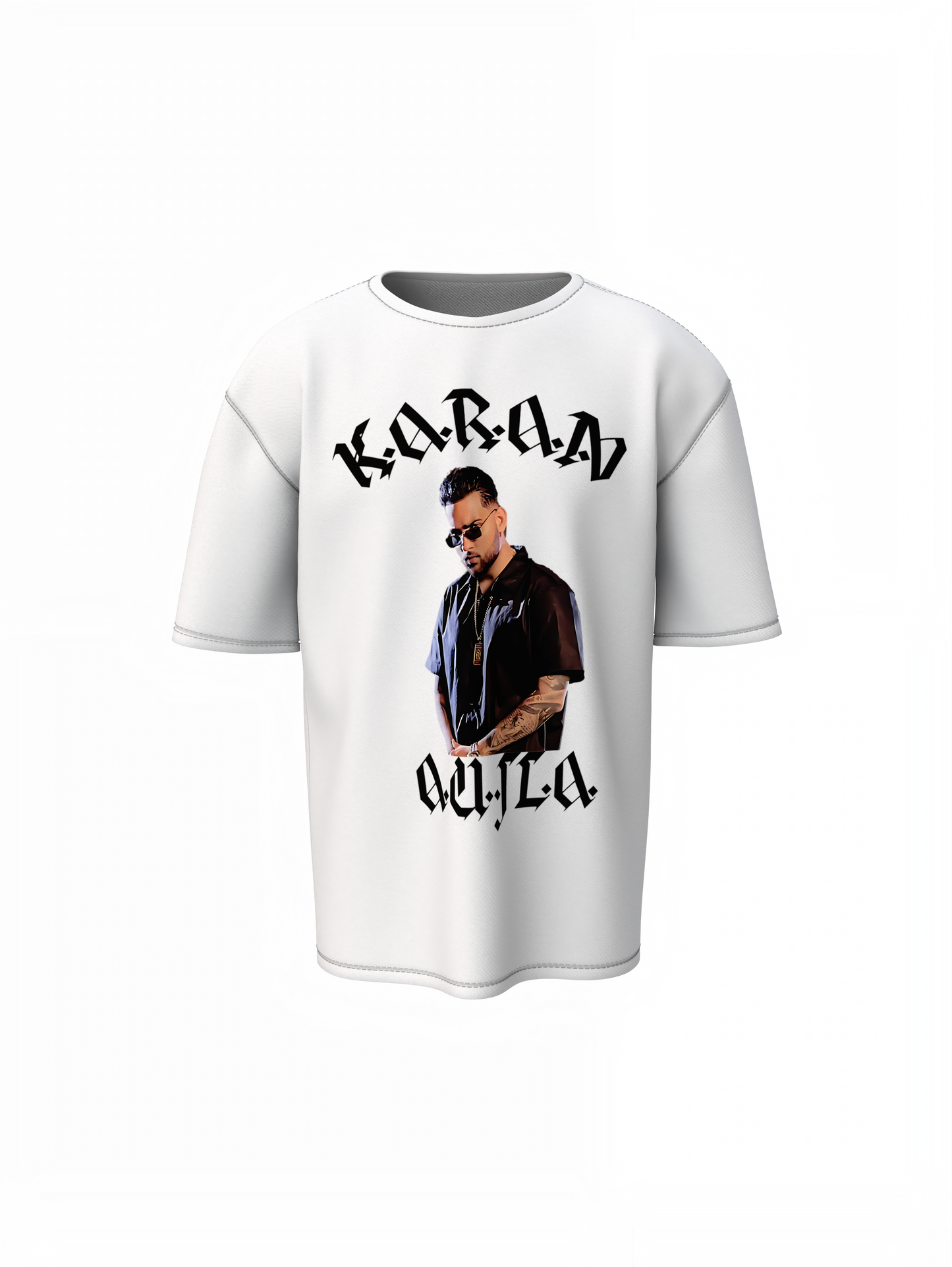 Karan Aujla Portrait Oversized T-Shirt Streetwear Fashion Tee
