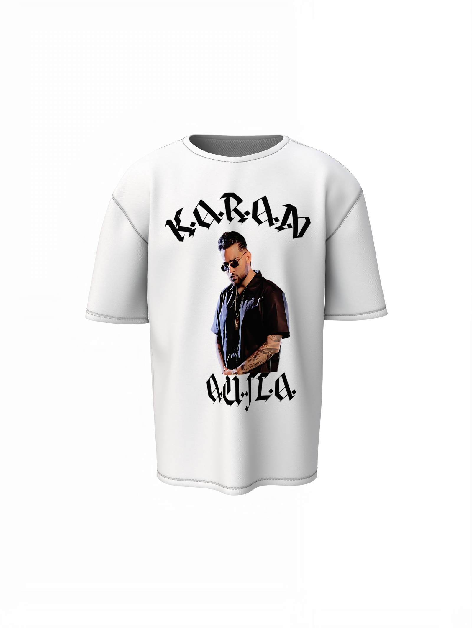 Karan Aujla Portrait Oversized T-Shirt Streetwear Fashion Tee