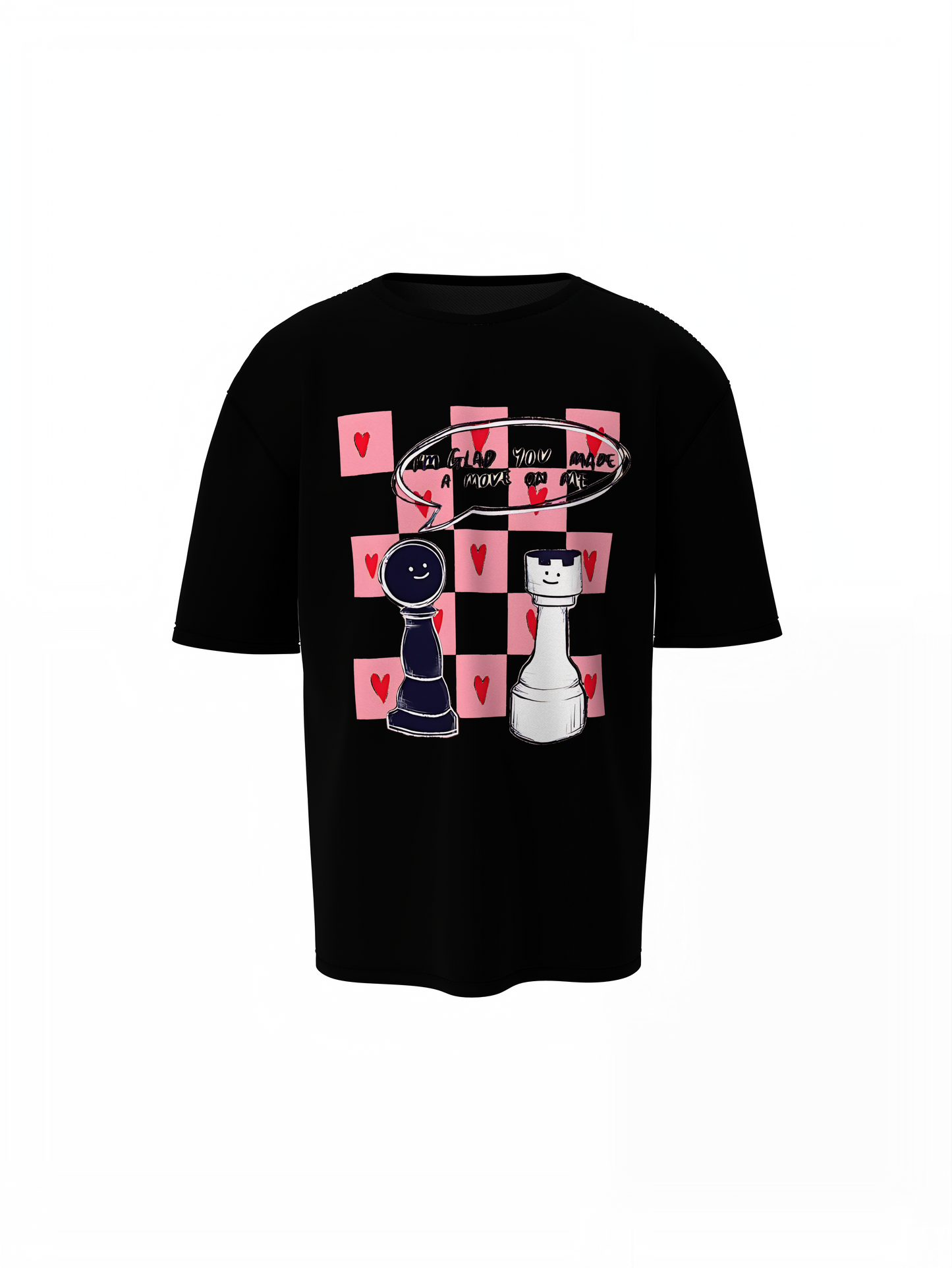 Chess Graphic Oversized T-Shirt Trendy Streetwear Style