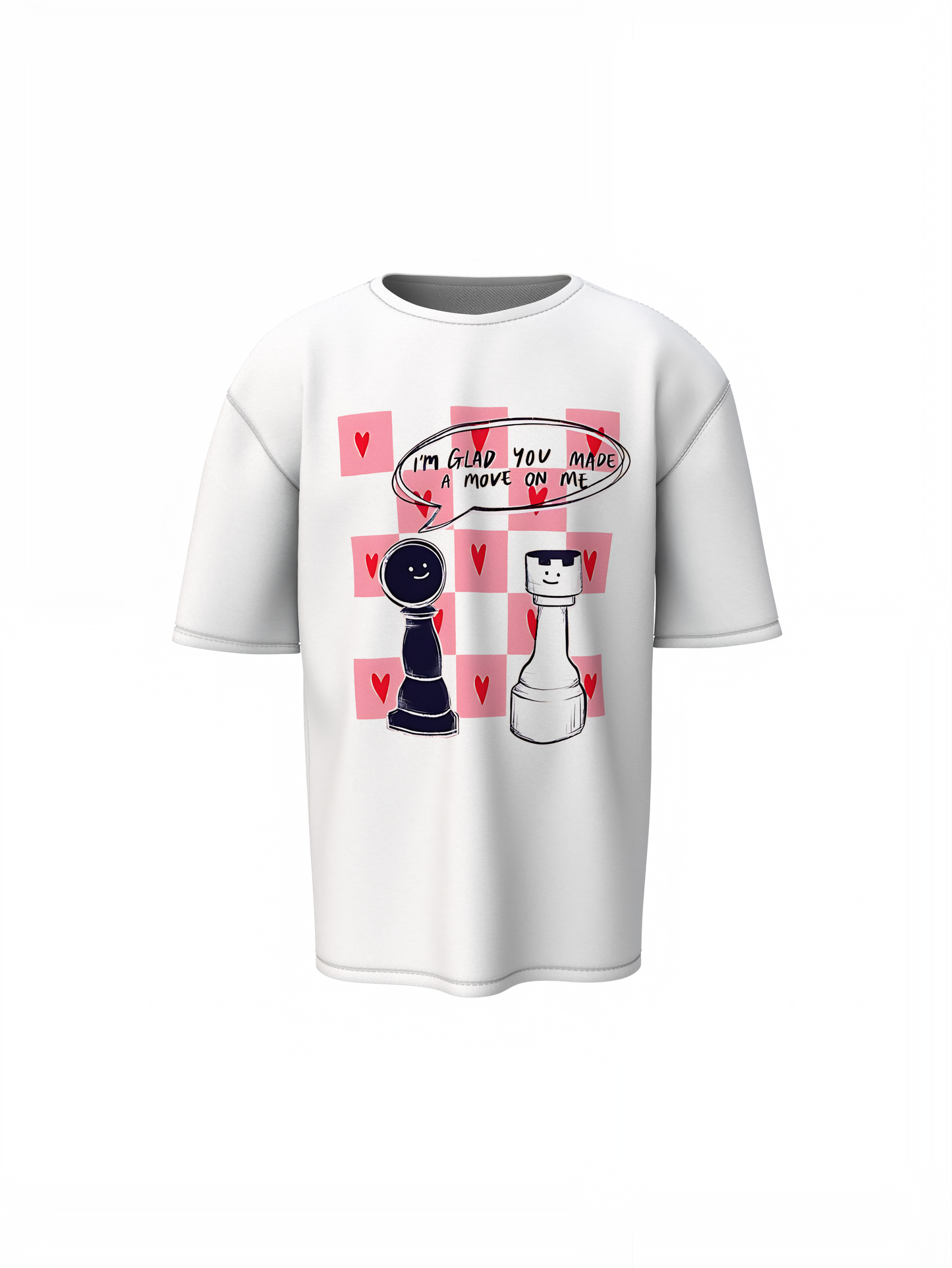 Chess Graphic Oversized T-Shirt Trendy Streetwear Style
