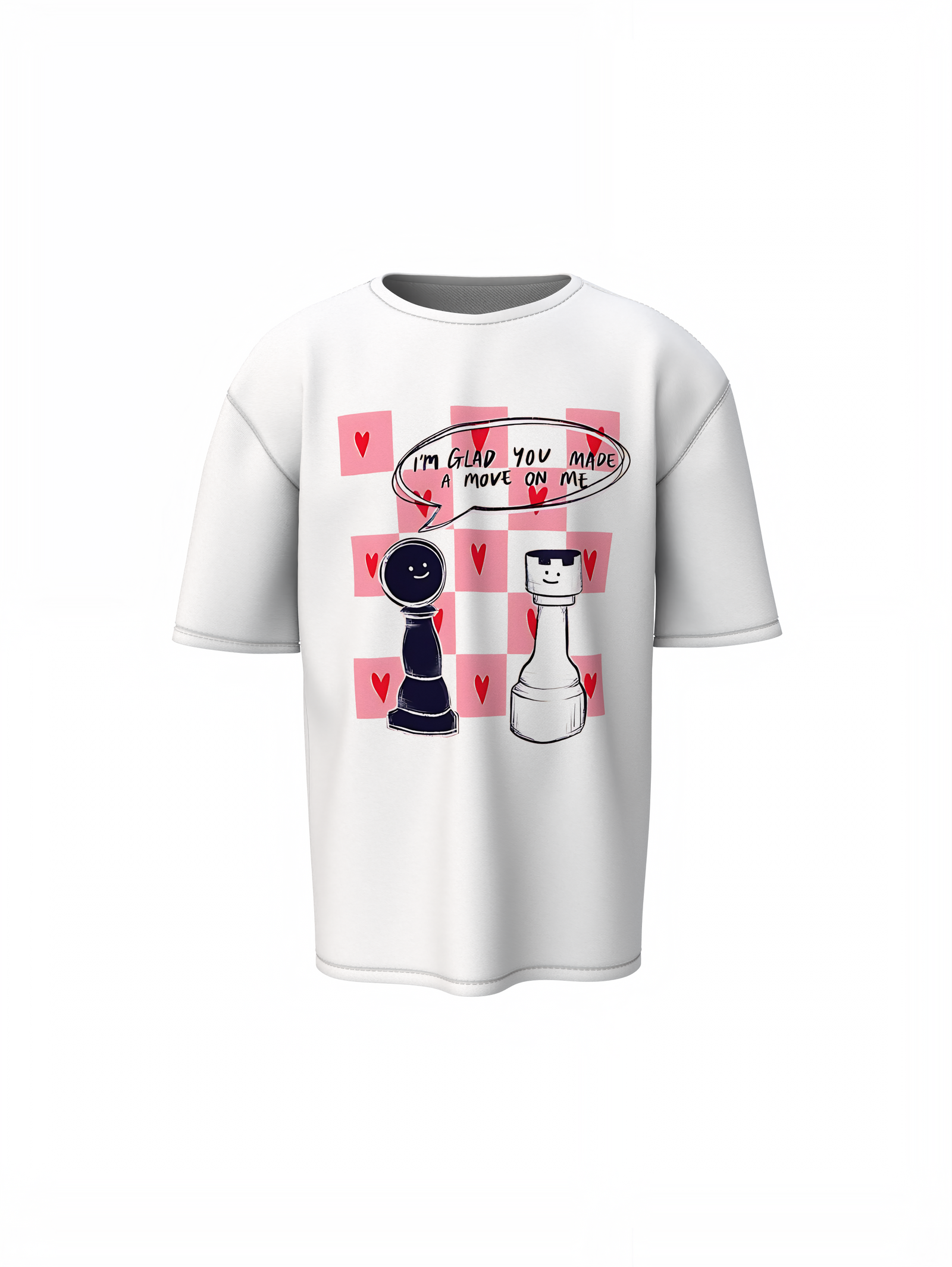 Chess Graphic Oversized T-Shirt Trendy Streetwear Style