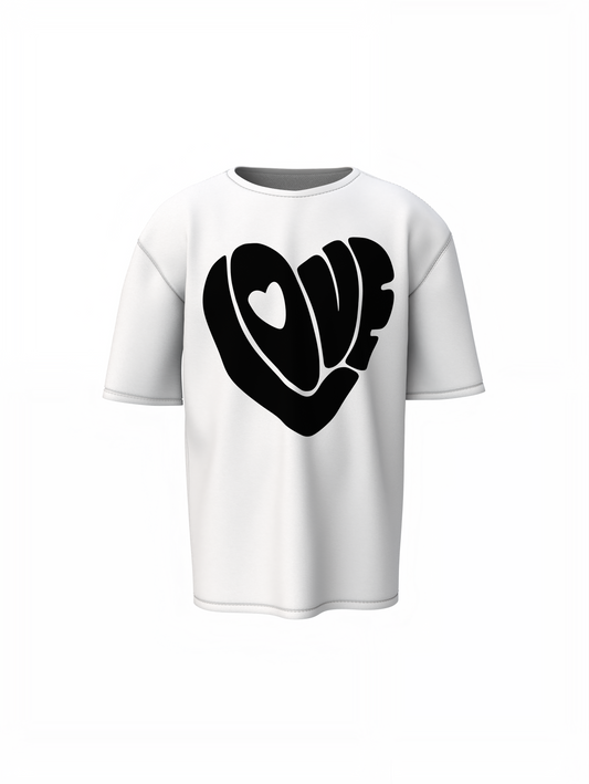 Power Of Love Oversized T-Shirt for Romantic Streetwear Style