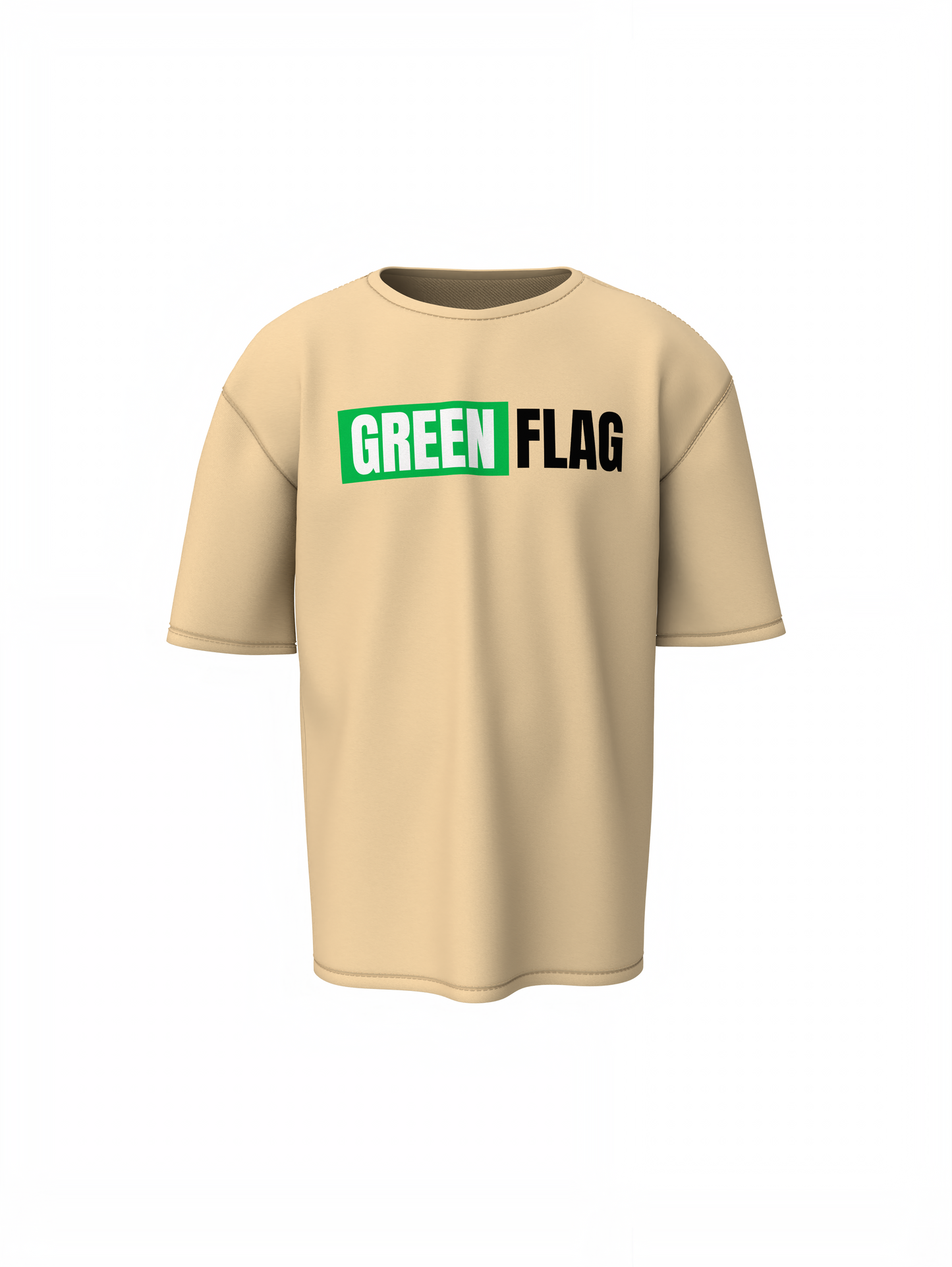 Green Flag Oversized T-Shirt Trendy Casual Streetwear