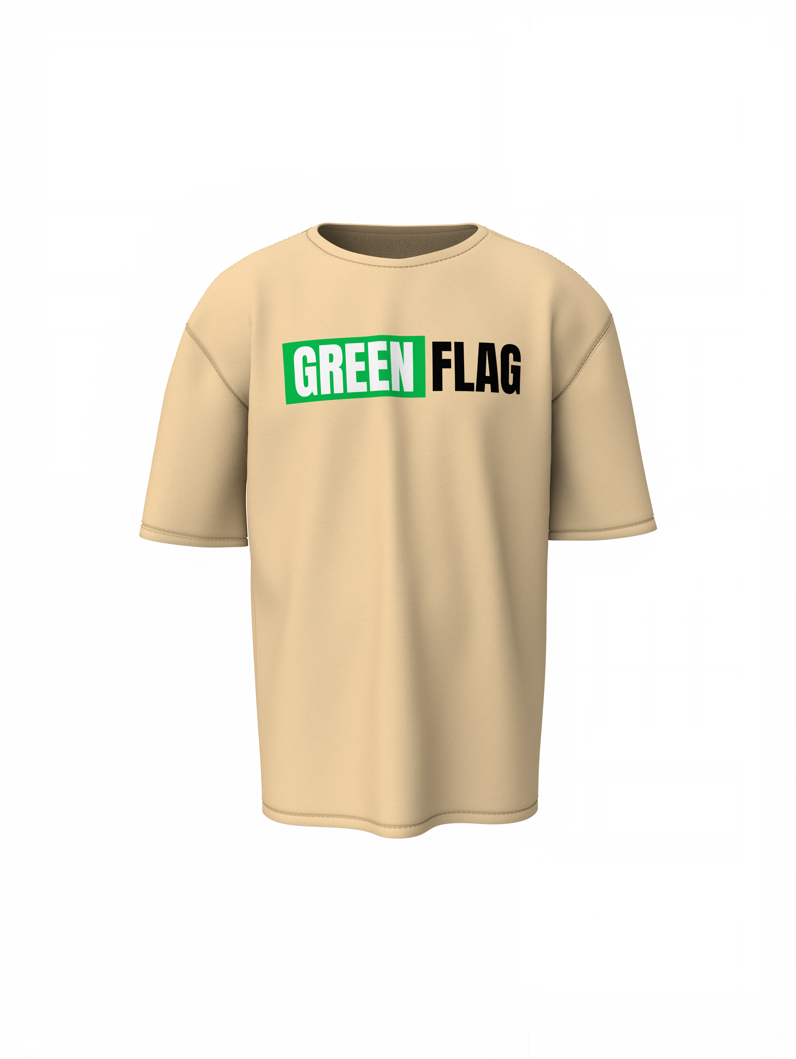 Green Flag Oversized T-Shirt Trendy Casual Streetwear