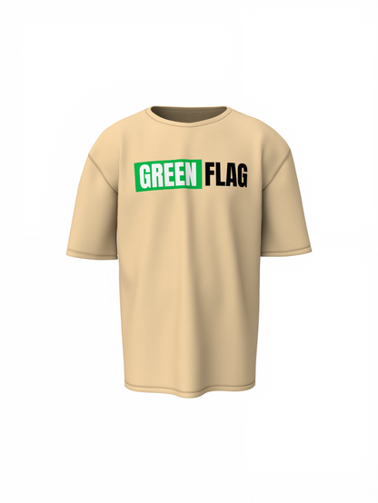 Green Flag Oversized T-Shirt Trendy Casual Streetwear