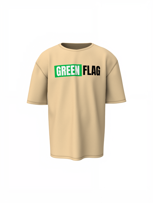 Green Flag Oversized T-Shirt Trendy Casual Streetwear