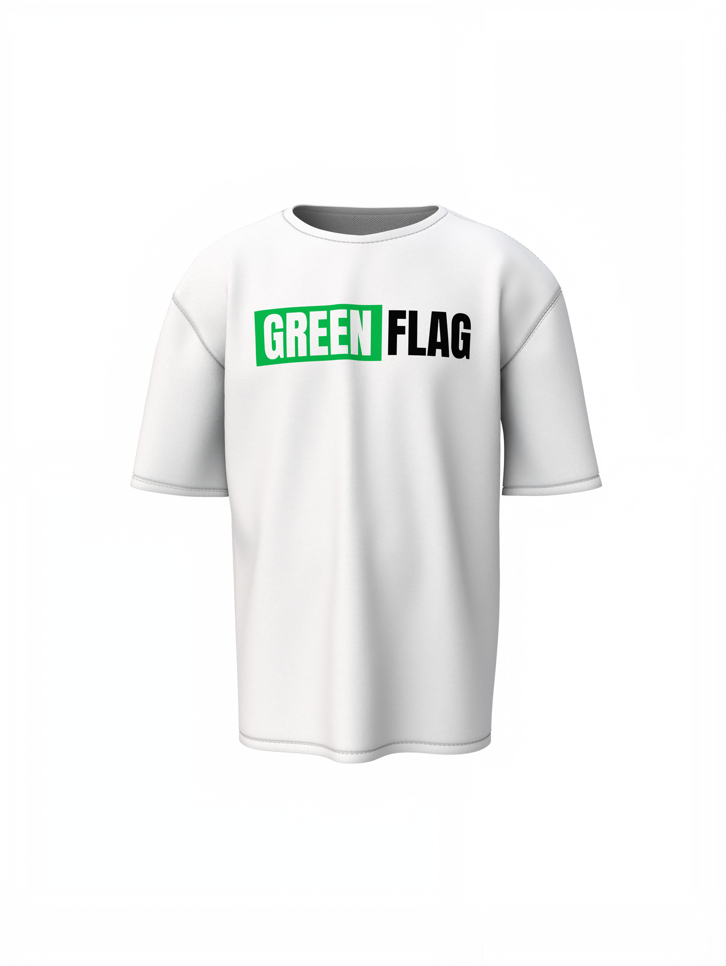 Green Flag Oversized T-Shirt Trendy Casual Streetwear