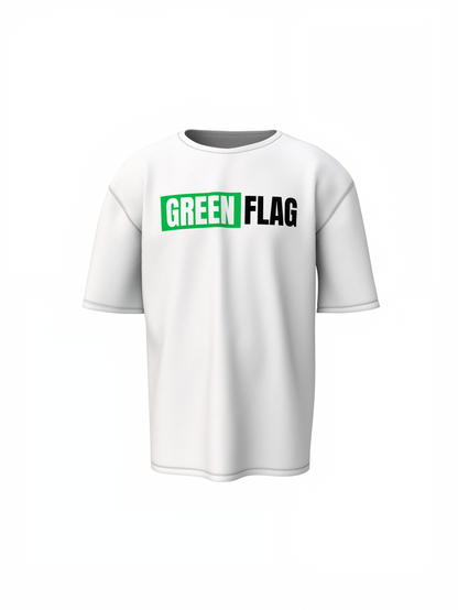 Green Flag Oversized T-Shirt Trendy Casual Streetwear