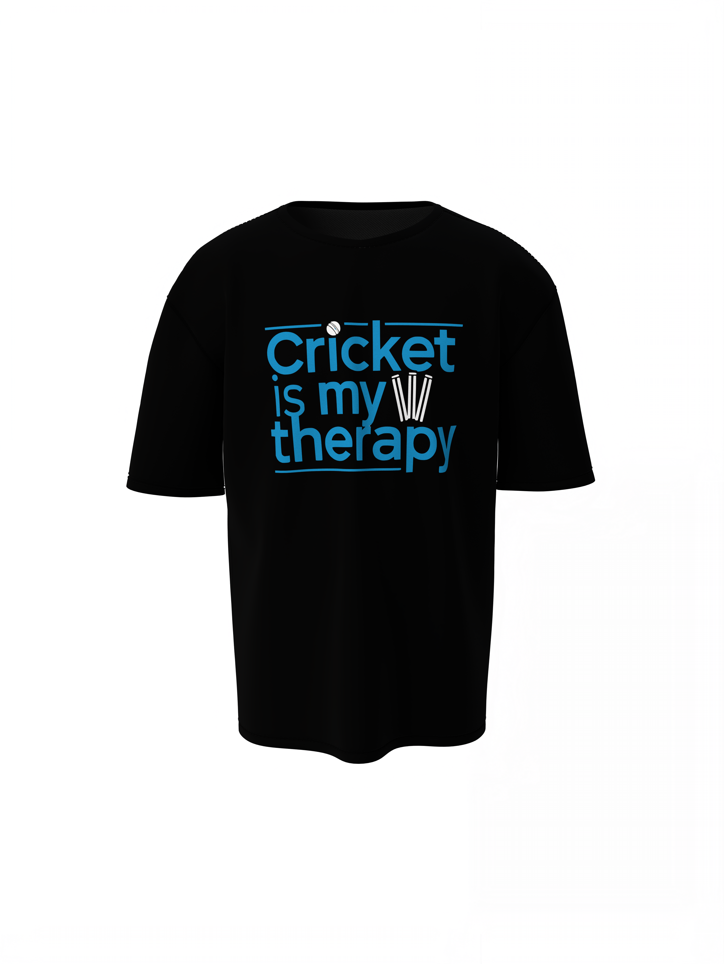 Cricket Is My Therapy Oversized T-Shirts
