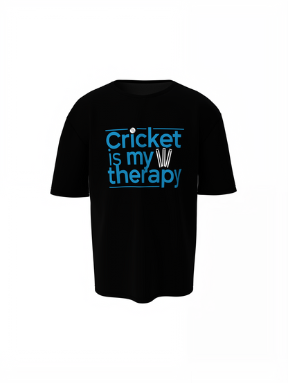 Cricket Is My Therapy Oversized T-Shirts