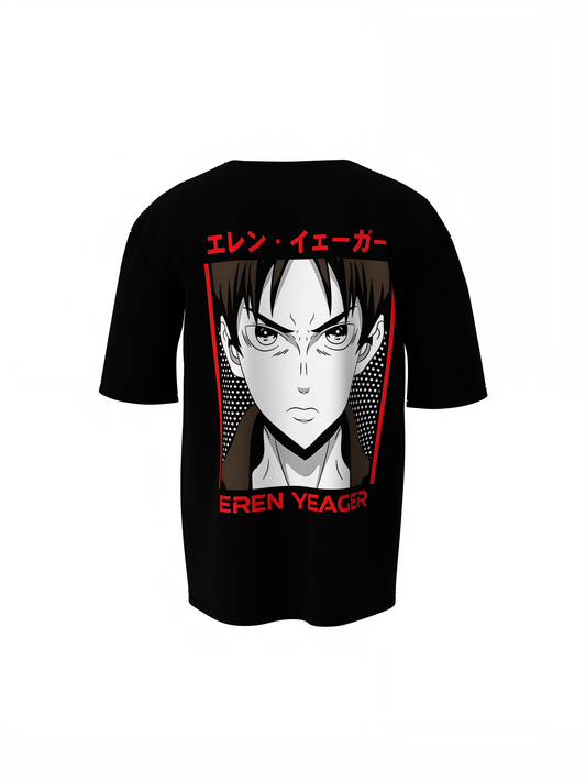 Eren Yeager Oversized T-Shirts Anime Streetwear Tee Style