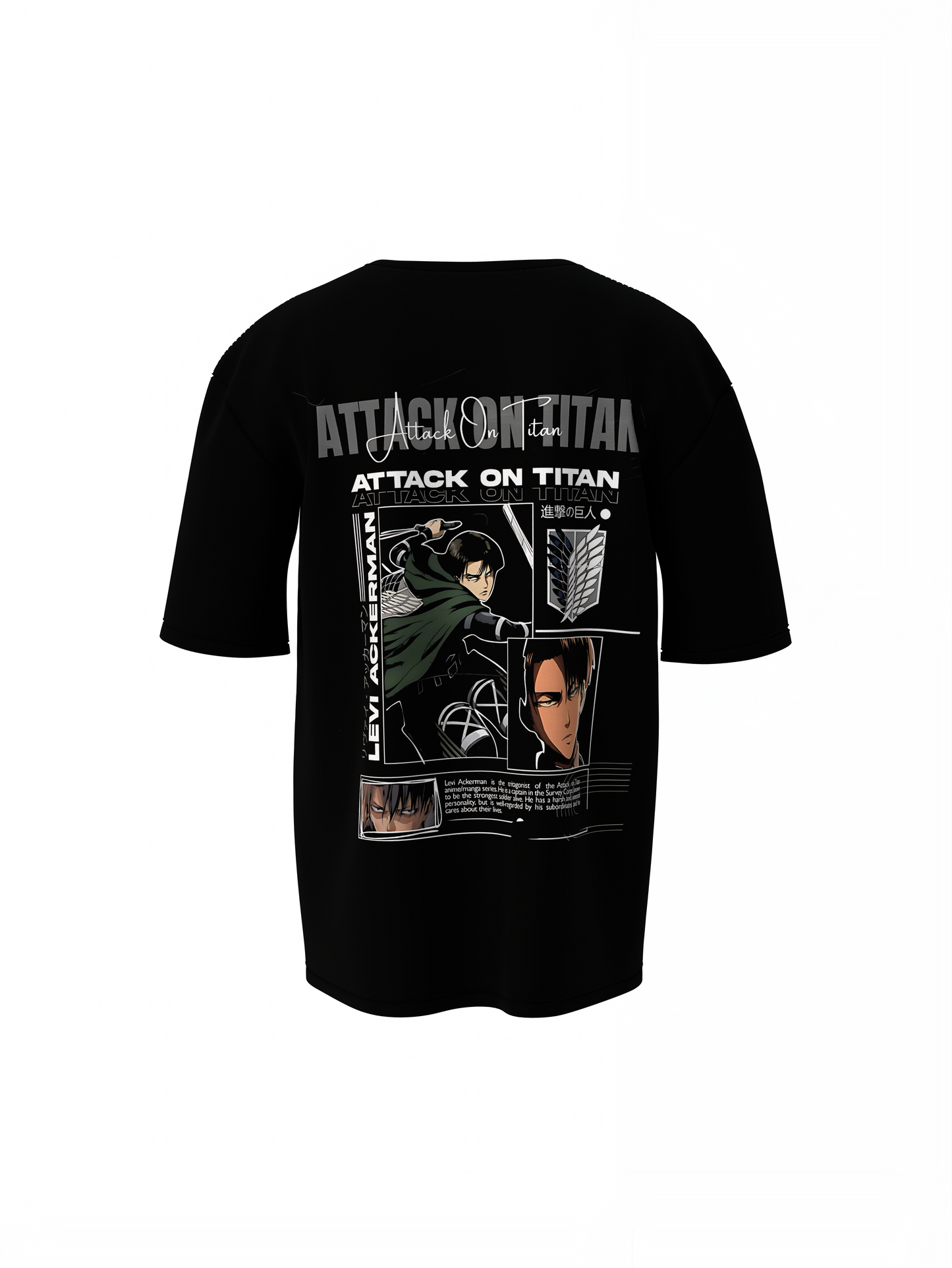 Ackerman Oversized T-Shirts Bold Attack On Titan Streetwear