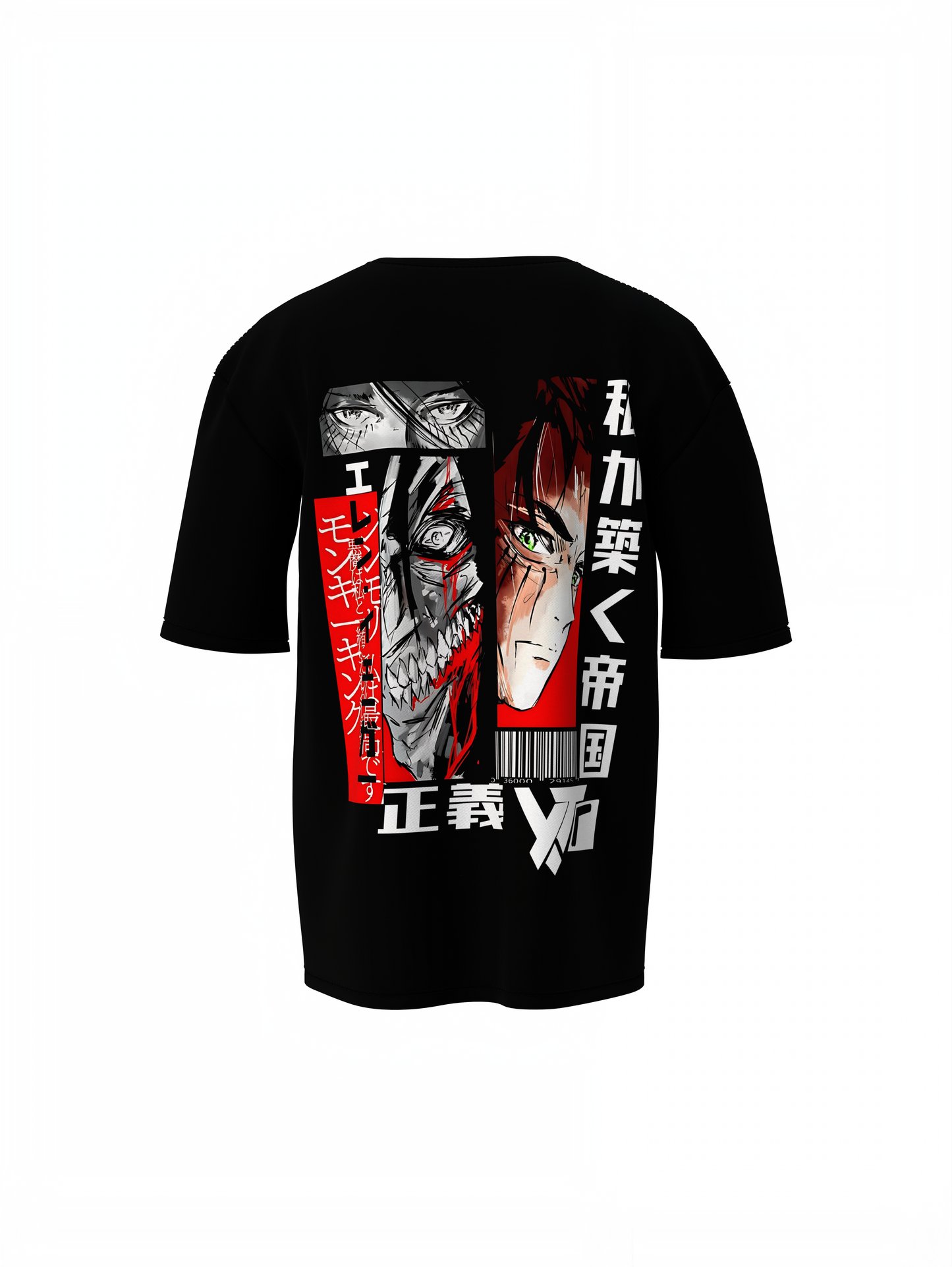 Eren Oversized T-Shirts Attack Titan Anime Streetwear Tee