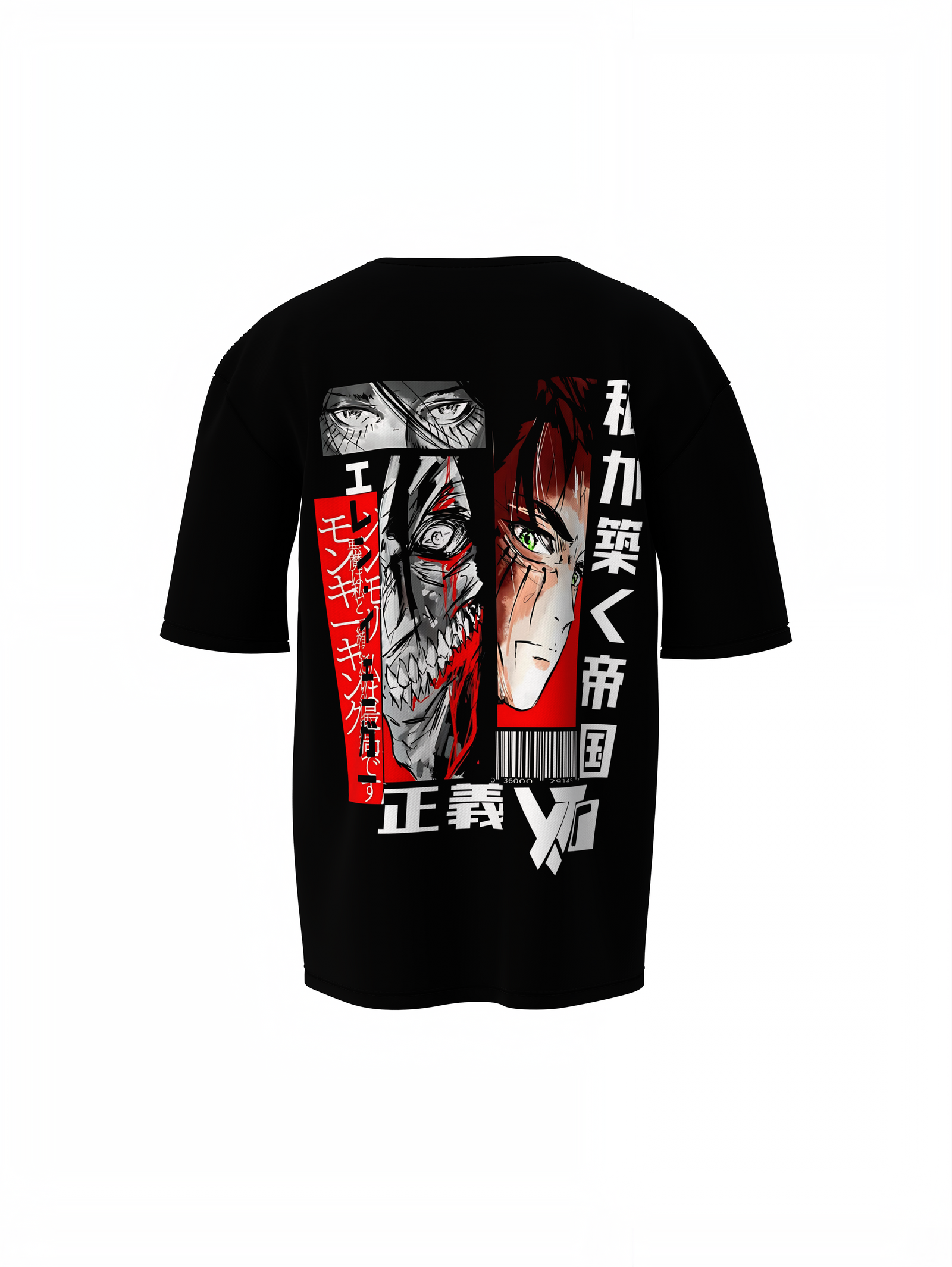 Eren Oversized T-Shirts Attack Titan Anime Streetwear Tee