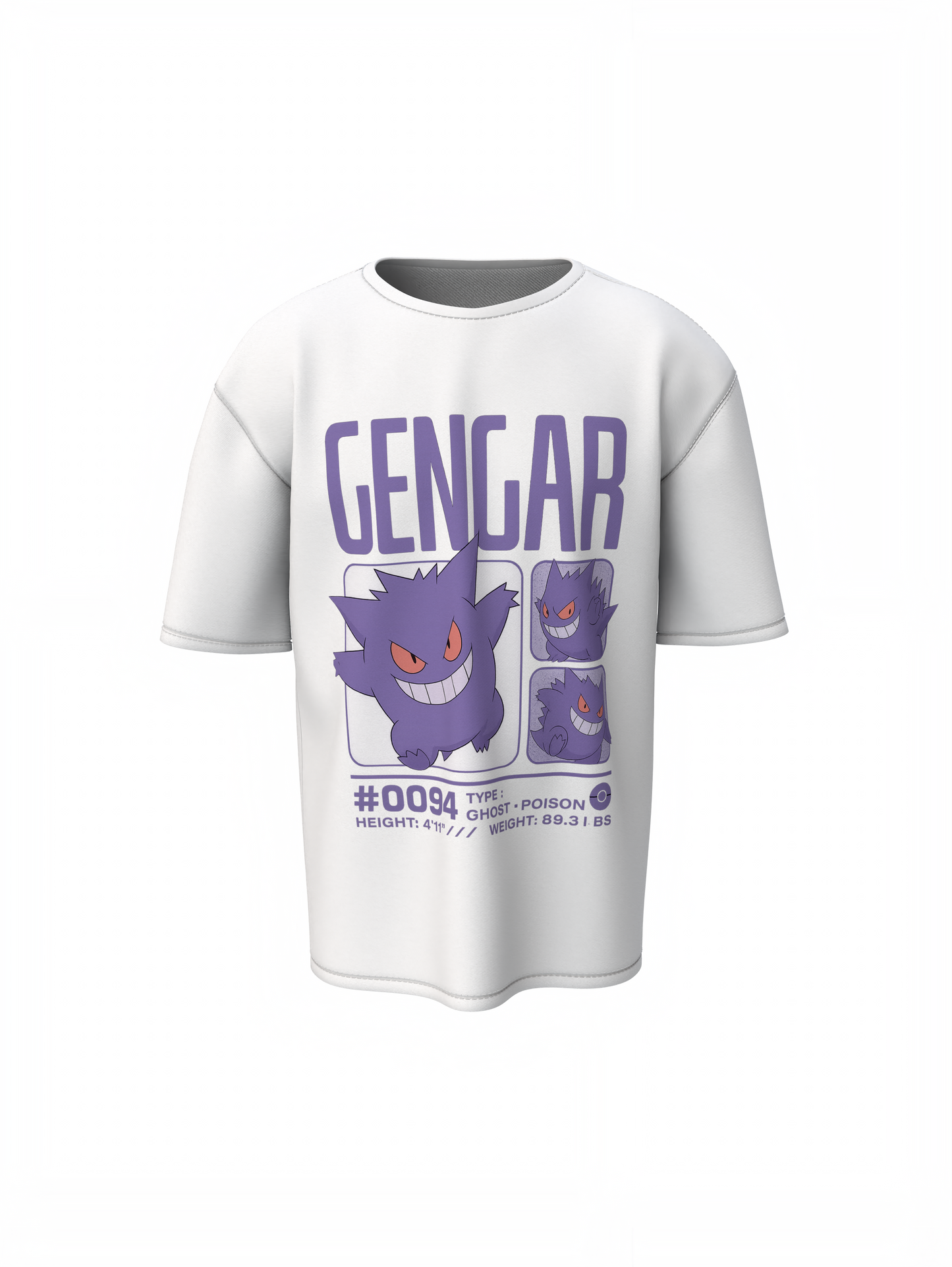 Gengar 94 Oversized T-Shirts Ghost Pokemon Streetwear Style