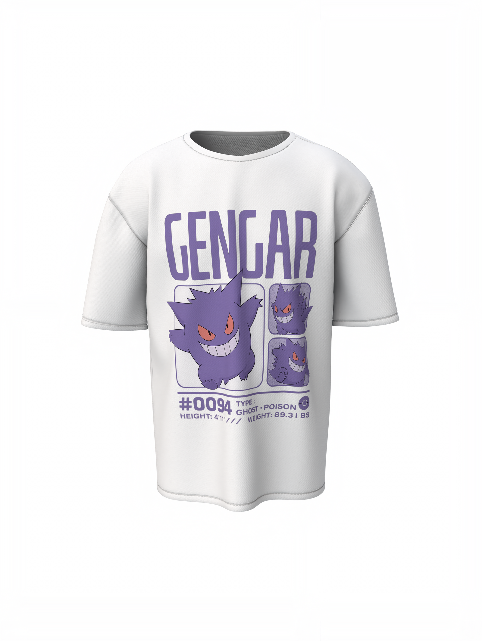 Gengar 94 Oversized T-Shirts Ghost Pokemon Streetwear Style