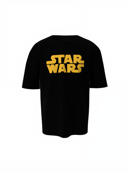 Star Wars Text Oversized T-Shirts Bold Galactic Streetwear Tee