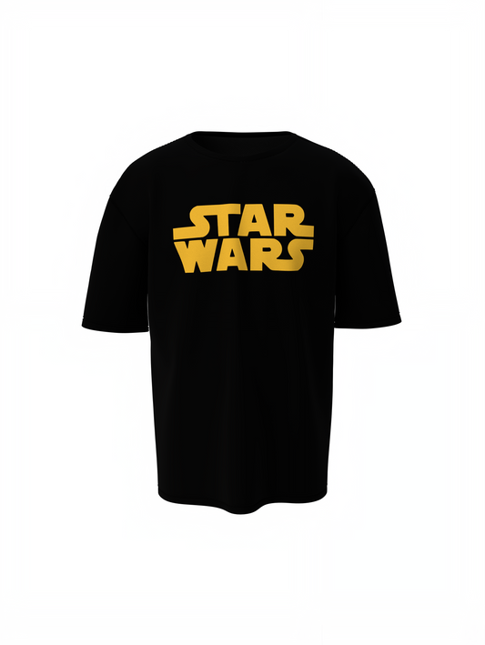 Star Wars Text Oversized T-Shirts Bold Galactic Streetwear Tee