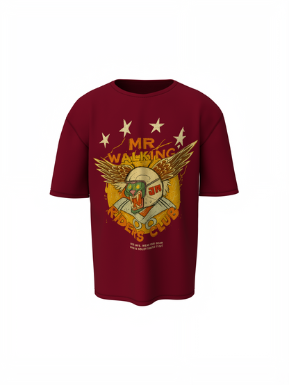 Bikers Club Oversized T-Shirts Bold Rider Streetwear Style
