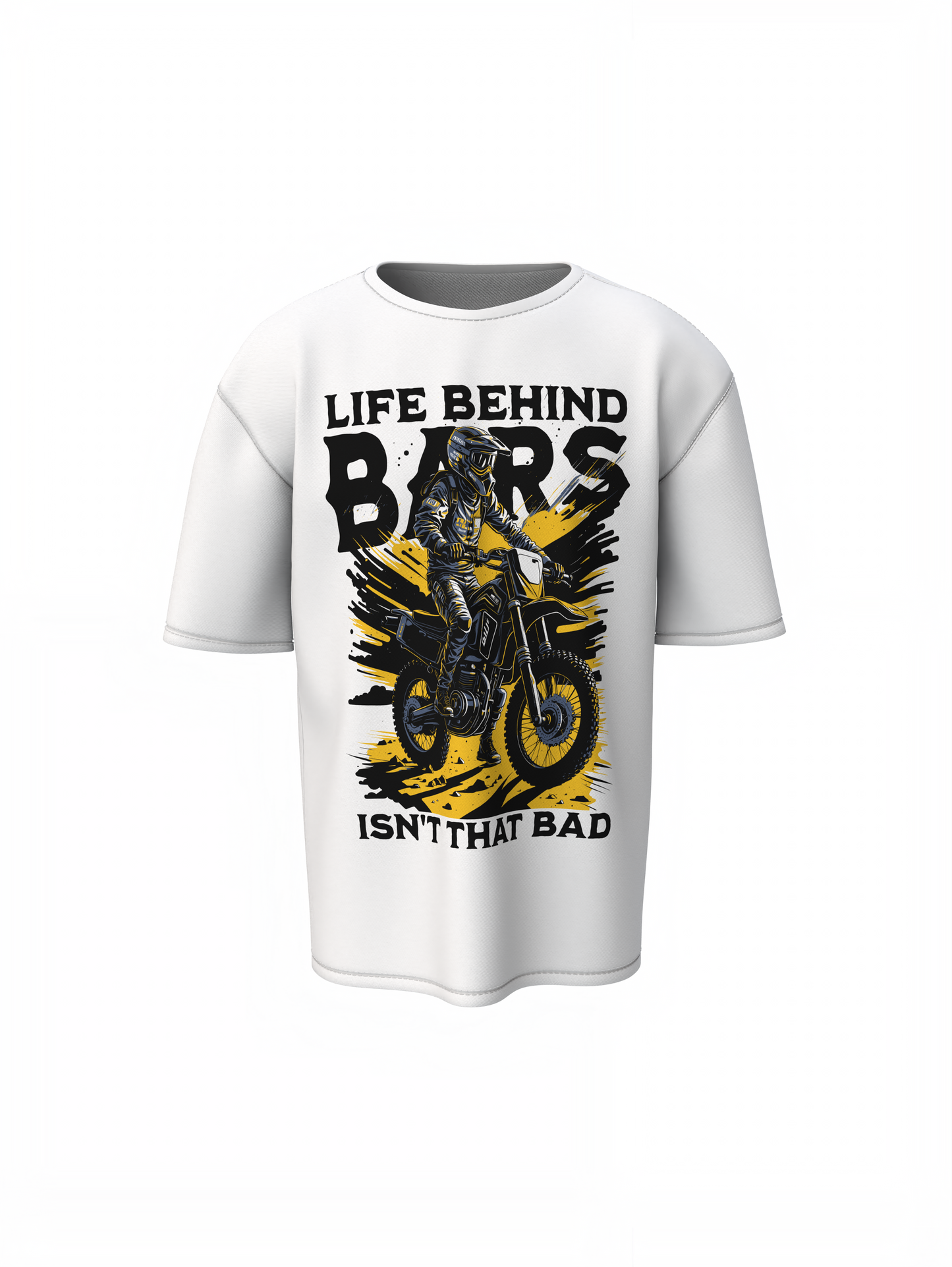 Behind Bars Oversized T-Shirt Stylish Casual Graphic Tee