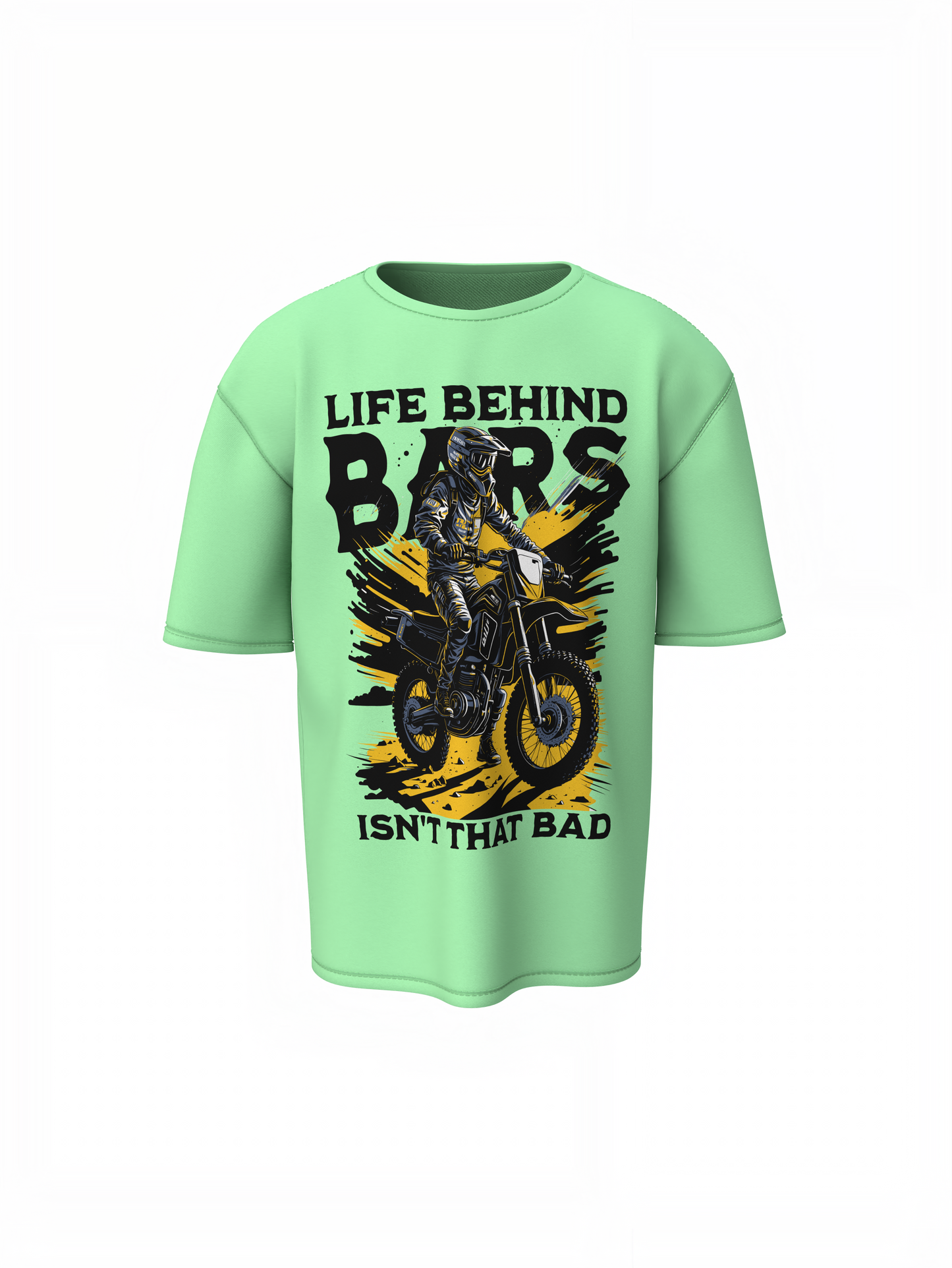 Behind Bars Oversized T-Shirt Stylish Casual Graphic Tee
