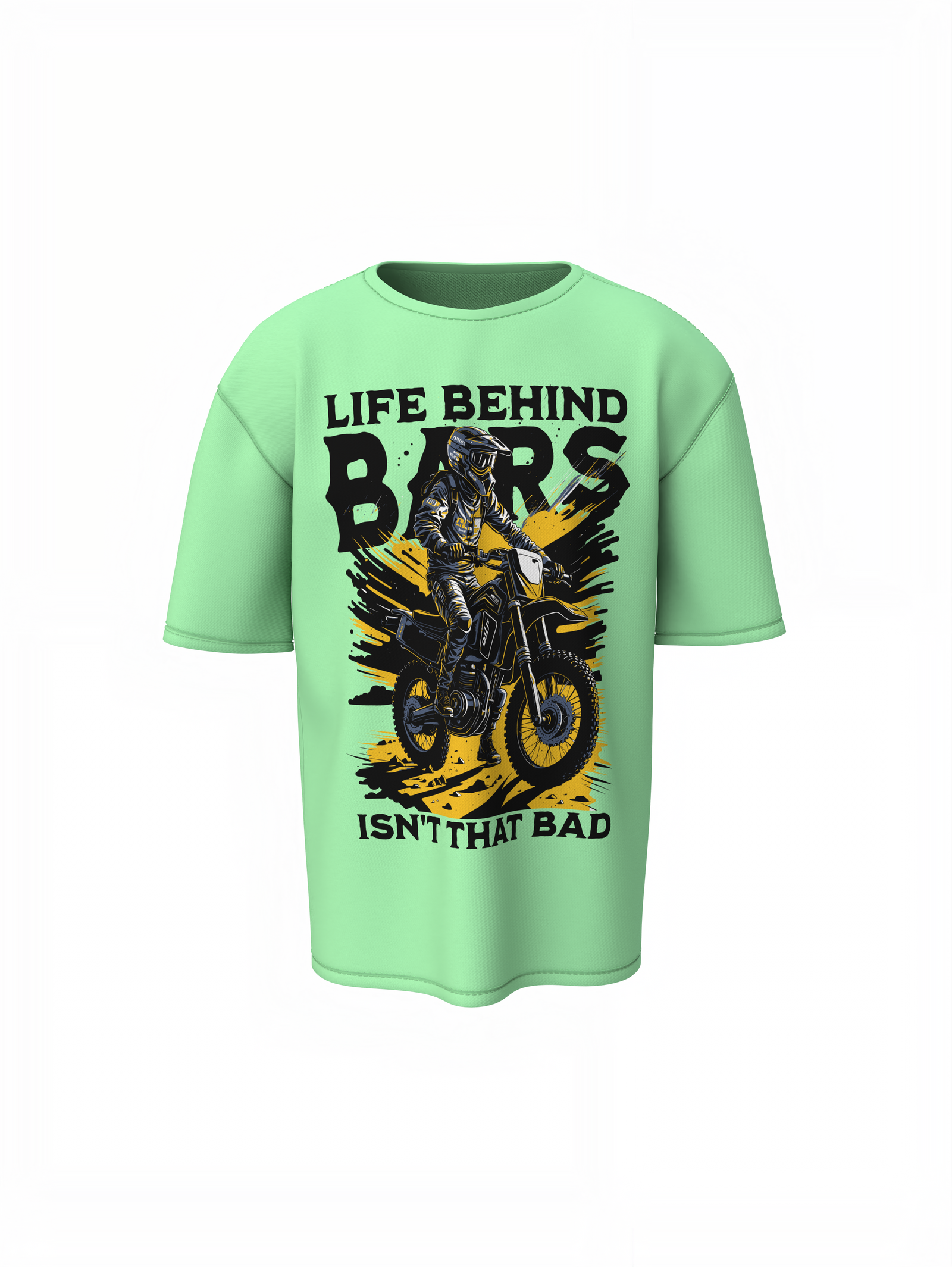 Behind Bars Oversized T-Shirt Stylish Casual Graphic Tee