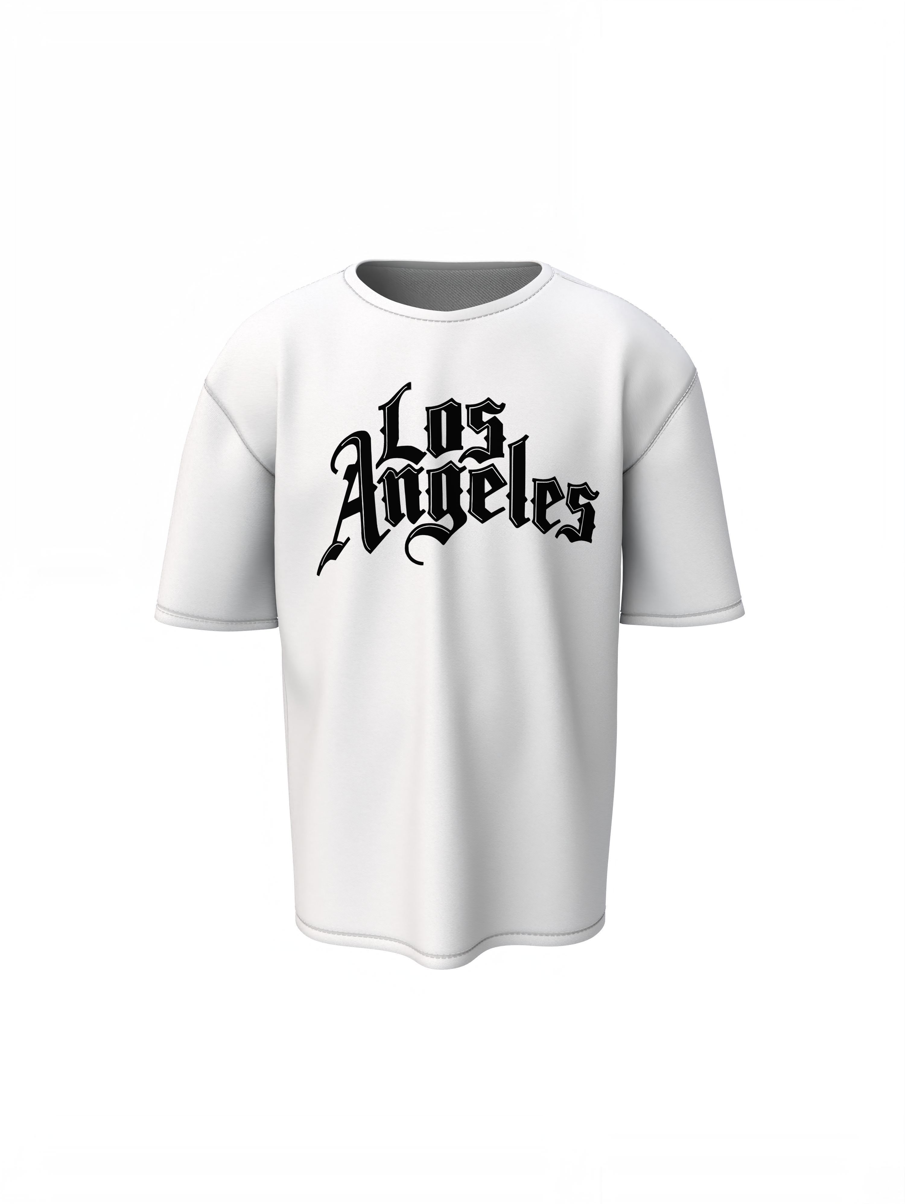 La Angeles Text Oversized T-Shirts