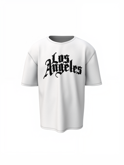 La Angeles Text Oversized T-Shirts