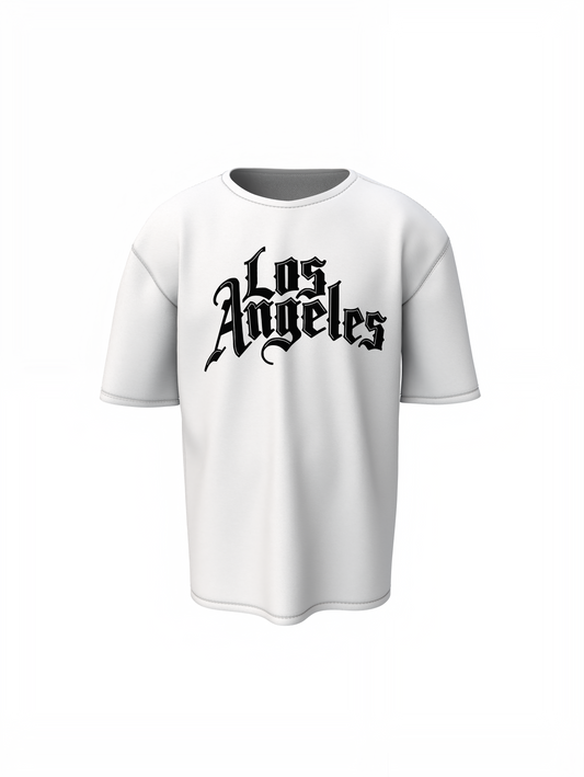 La Angeles Text Oversized T-Shirts