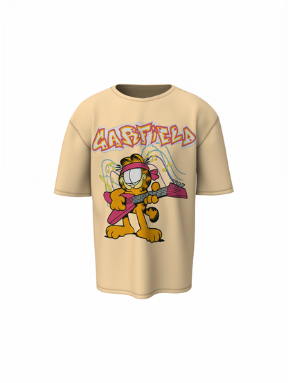 Glitter Garfield Oversized T-Shirts Fun Retro Streetwear