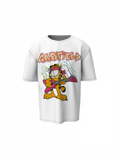 Glitter Garfield Oversized T-Shirts Fun Retro Streetwear