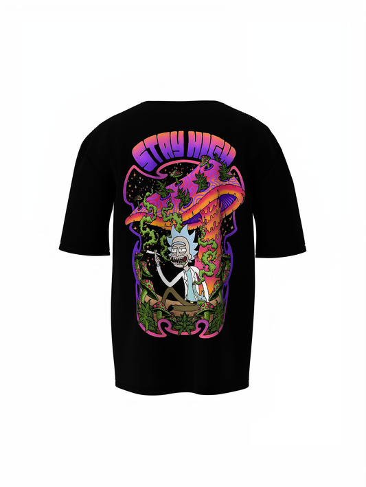 Rick Morty Stay High Oversized T-Shirts